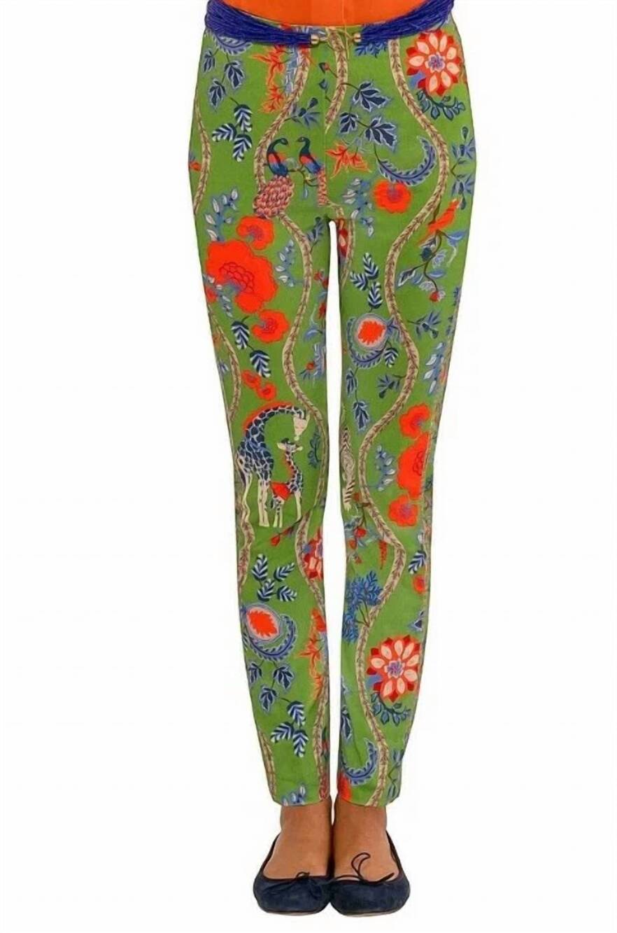 NEW GRETCHEN SCOTT women's gripeless pull on pant in jungle symphony